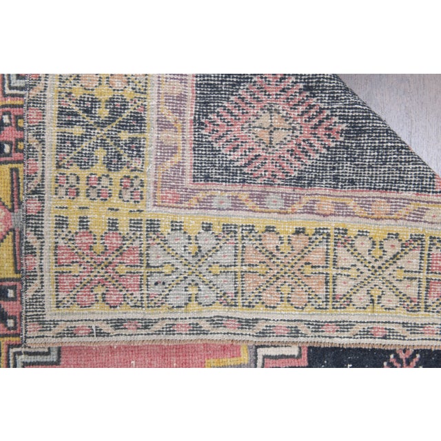 1970s Turkish Oushak Handmade Wool Cotton Pink Area Rug For Sale - Image 6 of 10