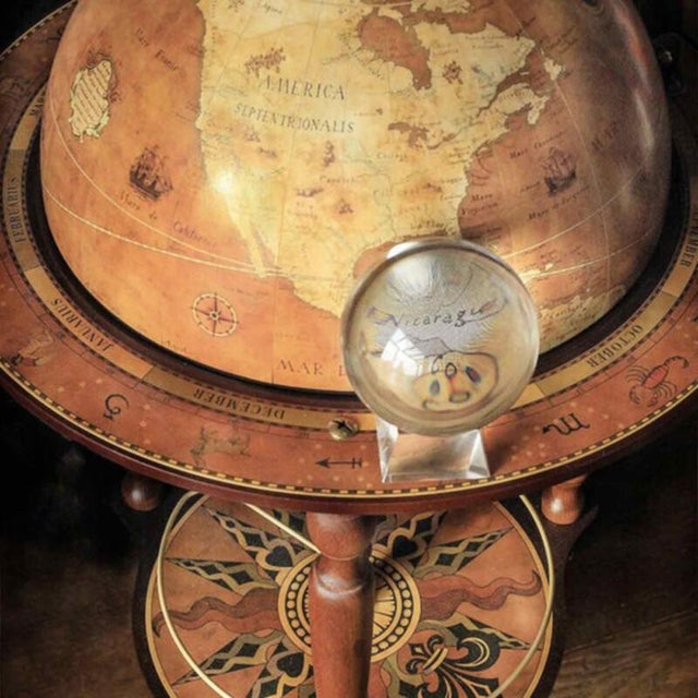 Da Vinci Rust Bar Globe by Zoffoli Mappamondi For Sale - Image 4 of 8
