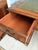 Antique Twin Pedestal Desk in Dark Yew Wood and Leather Top, 1980 For Sale - Image 14 of 18