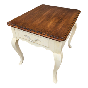 Ethan Allen French Country End Side One Drawer Distressed Finish 616