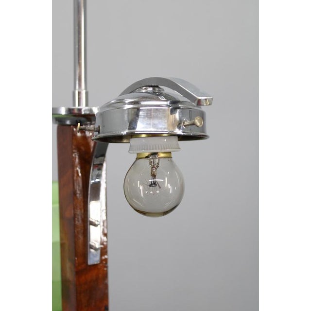 Art Deco Chandelier with Green Glass Shades, Czechoslovakia, 1930s For Sale - Image 11 of 14