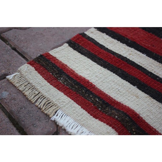 1980s Tribal Red Striped Cappadocia Kilim For Sale In Sacramento - Image 6 of 13