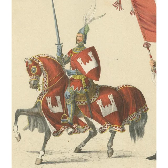 Black Berchtold Von Wyzzenburg and His Banner Bearers in the Bernese Procession, 1855, Paper For Sale - Image 8 of 11