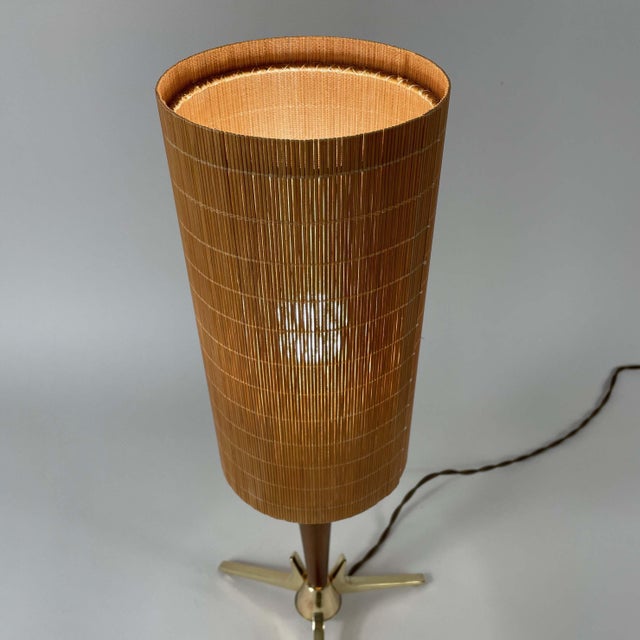 Vintage Swedish Table Lamp in Teak and Brass, 1950s For Sale - Image 6 of 16