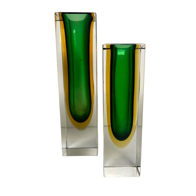 Murano Sommerso Glass Vase Pair by Flavio Poli for Alessandro Mandruzzato, 1960s For Sale In Los Angeles - Image 6 of 8