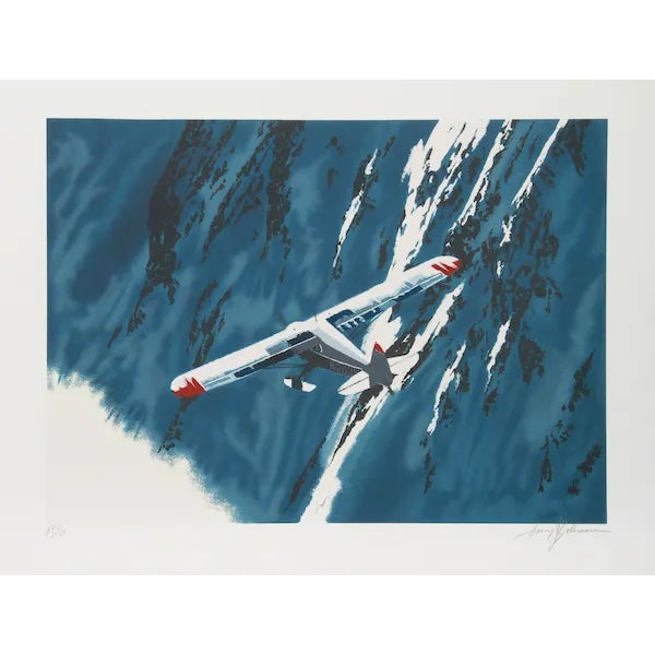 Harry Schaare, "First Mountain Flying," Lithograph For Sale