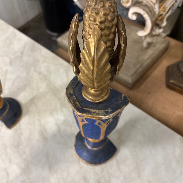 19th Century Wood Finials - Set of 2 For Sale - Image 9 of 12