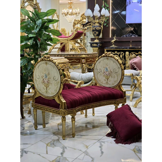 2000 - 2009 Marquis French Tufted Bench Velvet For Sale - Image 5 of 7