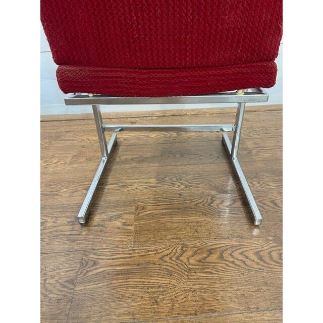 Vintage Chair in Red and Chrome For Sale - Image 6 of 10
