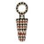 Vintage Tribal Geometric Painted Wood Shield For Sale