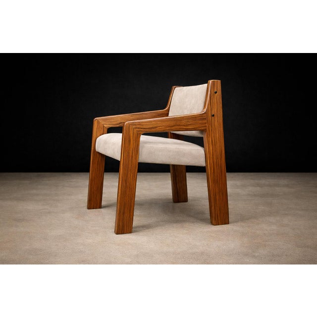 Jorge Zalszupin Brazilian Modern Armchair in Caviuna wood & Wool, Jorge Zalszupin, 1960s - 608A For Sale - Image 4 of 16