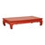 Chinese Vintage Chinese Low Red Lacquer Table with Chow Legs and Scalloped Apron For Sale - Image 3 of 11