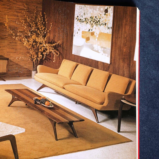 Mid-Century Smoked Sapphire Velvet Sculptural Supported Sofa by Vladimir Kagan For Sale - Image 10 of 12