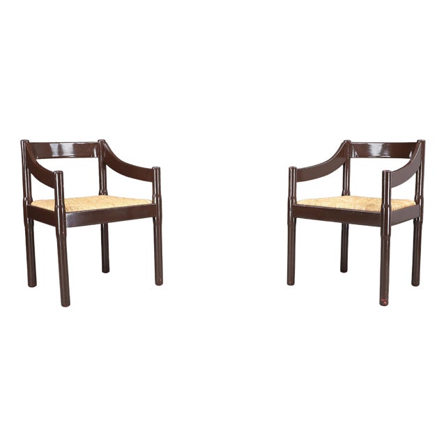 Carimate Armchairs attributed to Vico Magistretti for Cassina, Italy, 1960s, Set of 2 For Sale