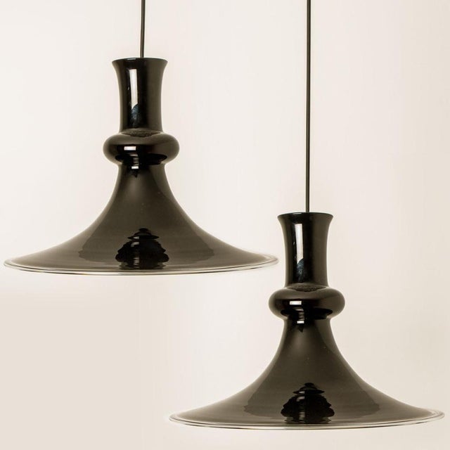 Aubergine Hanging Lamp attributed to Michael Bang for Holmegaard, 1970s For Sale - Image 3 of 17