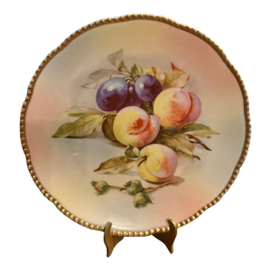 Royal Rudolstadt “Russia” Mark Hand-Painted Fruit Cabinet Plate, C. 1895–1905
