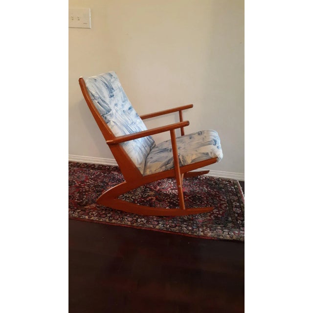 Georg Jensen Vintage Teak Danish Modern Rocking Chair in the Style of Georg Jensen For Sale - Image 4 of 10