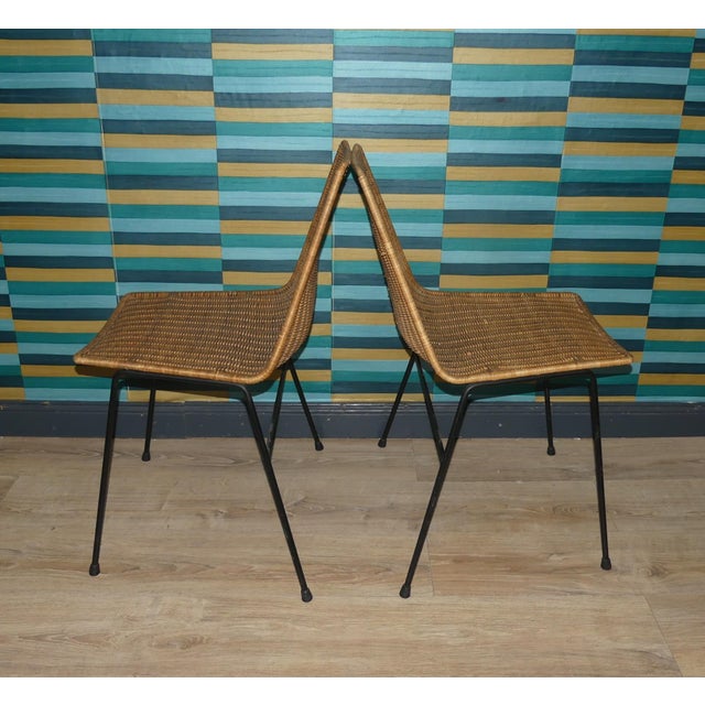 Basket Chairs in Rattan and Metal from Gian Franco Legler, 1950s, Set of 2 For Sale - Image 11 of 15