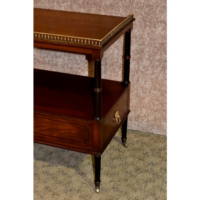 Vintage Beacon Hill Regency Style Two Tier Mahogany Accent Table W Brass Gallery Chairish