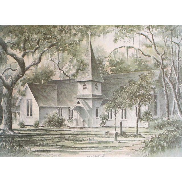 Christ Church at Frederica print by Stan (Joel) Strickland. A classic Southern Gothic Episcopal church post civil war,...