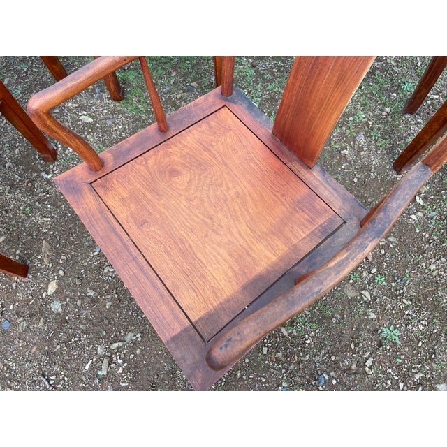 Antique Chinese Ming Style Rosewood Chair Set of 8 Need Restoration For Sale - Image 12 of 12