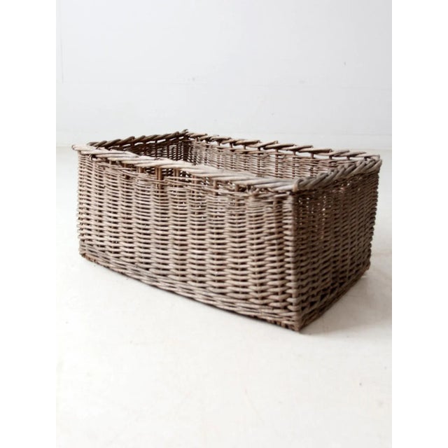 Vintage Wicker Storage Basket For Sale - Image 4 of 11