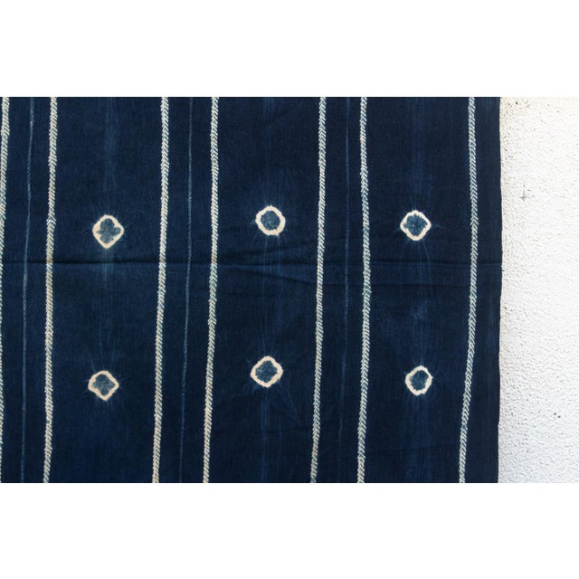 African Vintage African Mossi "Koupela Night" Indigo Throw For Sale - Image 3 of 5