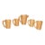 Vintage Spanish Revival Embossed Ceramic Pitcher & Four Mugs – 5 pcs For Sale