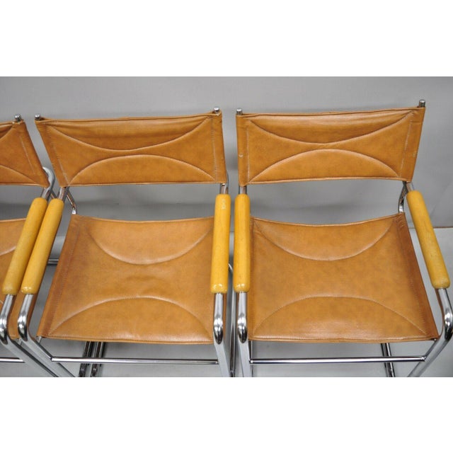 Vintage Mid Century Daystrom Chrome & Brown Vinyl Cantilever Dining