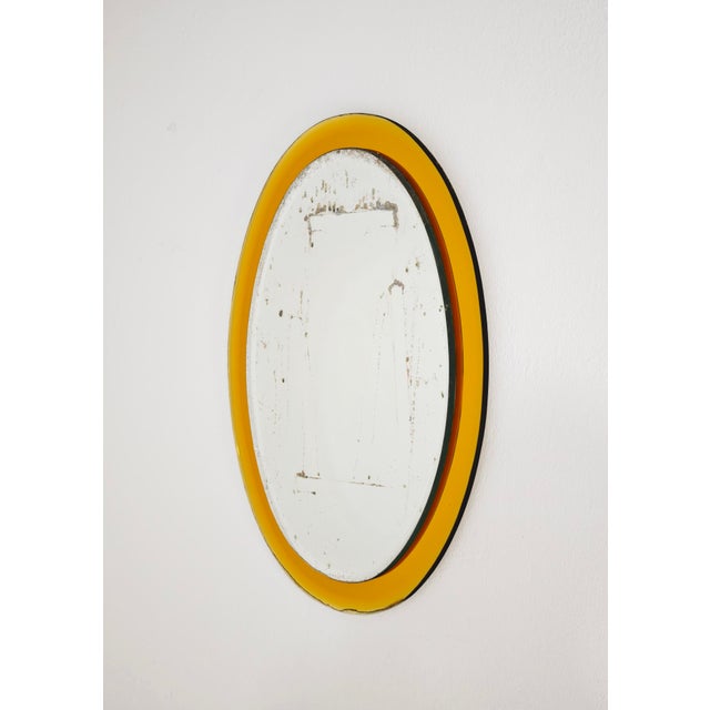 Mid-Century Modern Wall Mirror in Yellow Glass by Cristal Art, Italy, 1960 For Sale - Image 18 of 18