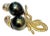 Bochic “Orient” Vintage Ruby & Black Tahiti Pearl Brooch Set In 18K Gold & Silve For Sale