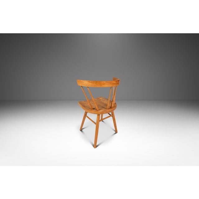 Mid-Century Modern Shaker Side Spindle Chair in Solid Oak After George Nakashima for Knoll, Usa, C. 1960s For Sale In Orlando - Image 6 of 18