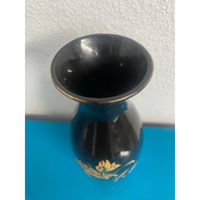 Mid 20th Century Tall Hand Painted Japanese Botanical Vase For Sale - Image 4 of 4