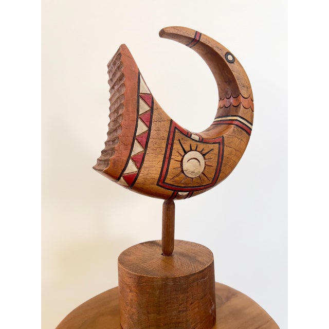 Mid-Century Modern Modernist Hand-Carved Wood Sculpture, Mid-20th Century For Sale - Image 3 of 7