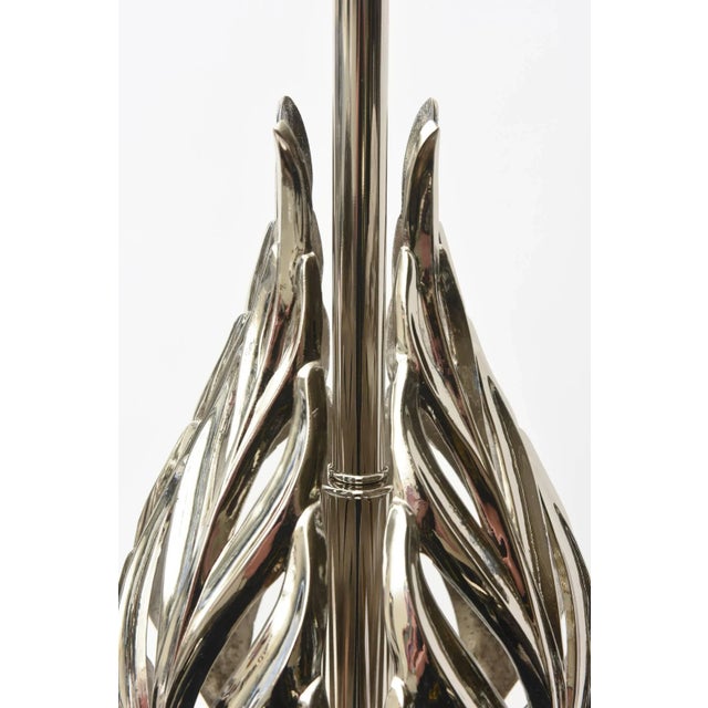1950s Mid Century Modern Rembrandt Nickel Silver Abacus Table Lamps Pair of Restored For Sale - Image 5 of 11