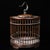 Vintage Chinese Huali Rosewood Cricket Cage | Round Cage With Brass Hook & Inlay For Sale - Image 11 of 11