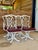 Set of Four Vintage Faux Bamboo Swivel Dining Chairs in Glossy White For Sale - Image 10 of 12