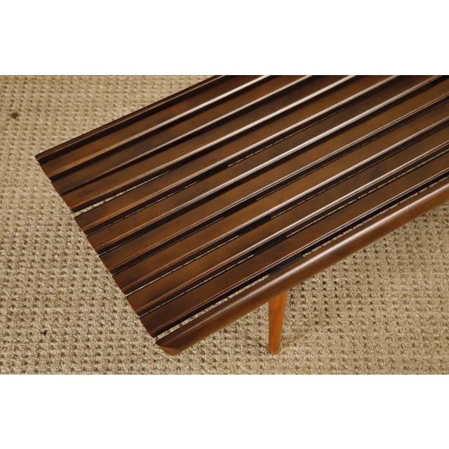 Mid-Century Modern Walnut Slatted Bench or Coffee Table, 1960s, Refinished For Sale - Image 10 of 15
