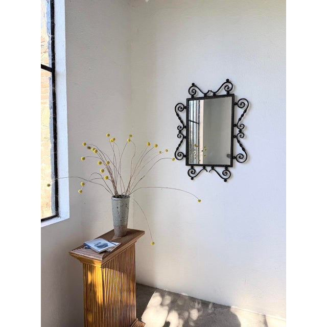 Brutalist Wrought Iron Mirror, 1940s For Sale - Image 3 of 18