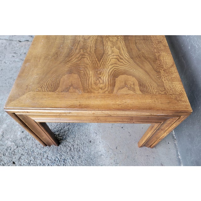 Brown Coffee Table by Lane Furniture Exotic Book-Matched Wood Grain Mid-Century Modern For Sale - Image 8 of 14