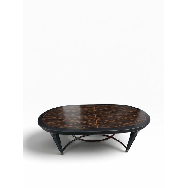 Late 20th Century Late 20th Century Neoclassical Zebrawood Inlaid Ebonized Dining Table, Attributed to Ralph Lauren for Henredon For Sale - Image 5 of 18