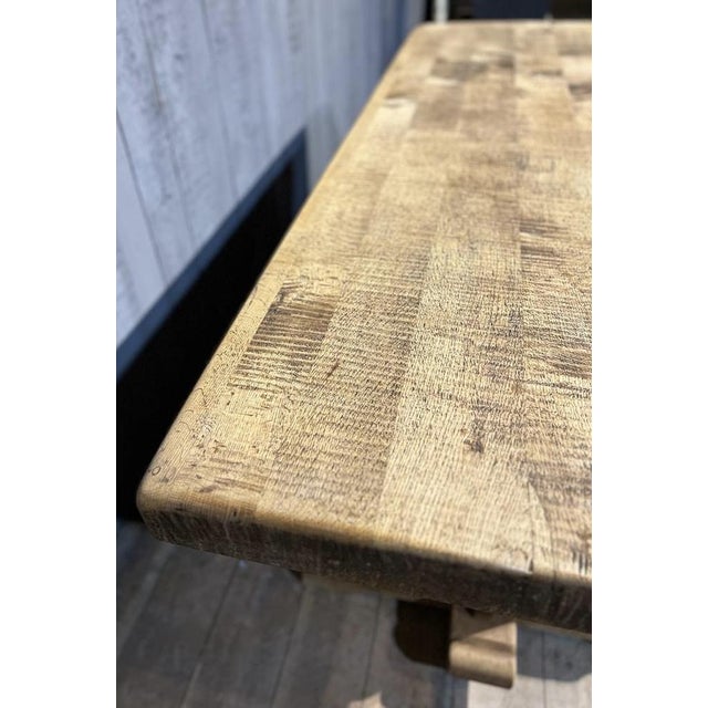 Architectural French Oak Farmhouse Dining Table, 1925 For Sale - Image 6 of 18