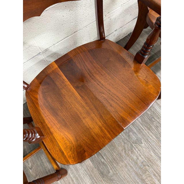 Vintage Colonial Revival Early American Style Walnut Dining Chairs - Set of 6 For Sale In Kansas City - Image 6 of 15