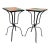 Pair of Vintage Tile Top Iron Side Tables For Sale