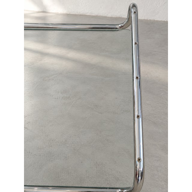 Metal Coffee Table in Chrome and Glass, 1980s For Sale - Image 7 of 8
