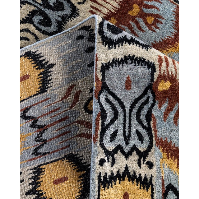 Ikat, One-of-a-Kind Hand-Knotted Area Rug - Beige, 8' 2" x 10' 1" For Sale In New York - Image 6 of 8