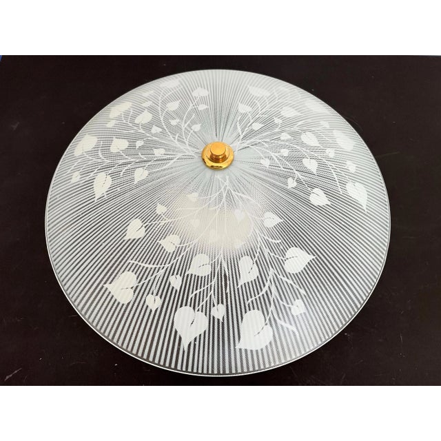 1960s Striped Leafy Flush Light For Sale - Image 10 of 15
