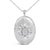 Contemporary Sterling Silver 3/8 Cttw Diamond Puffed Oval Medallion Pendant Necklace For Sale - Image 3 of 4
