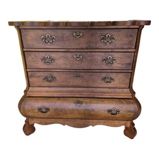 Vintage Bombe Chest of Drawers With Brass Hardware For Sale