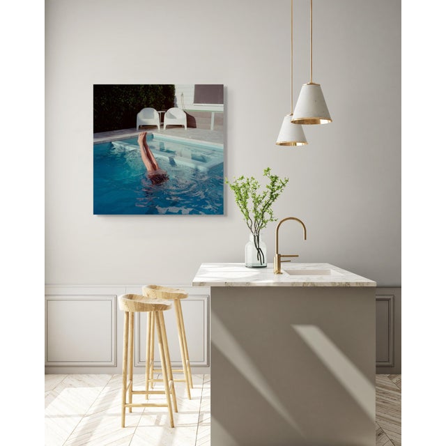 No Running on the Pool Deck by Mark Forbes – Modern Poolside Scene | Framed & Ready to Hang For Sale - Image 4 of 7